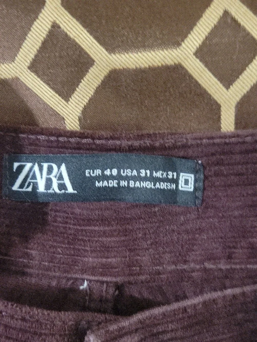 Zara Plum Corduroy Trousers
